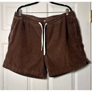 Bear Bottom Clothing Men's Brown Corduroy Elastic Waist Shorts XXL 5.5" Inseam